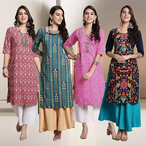 Fancy Crepe Kurtis for Women Pack Of 4