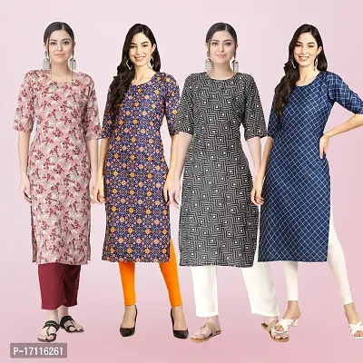 Women Stylish Crepe Printed Straight Kurta