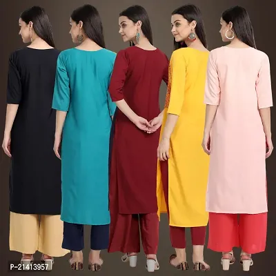 Fancy Crepe Kurtis For Women Pack Of 5-thumb2