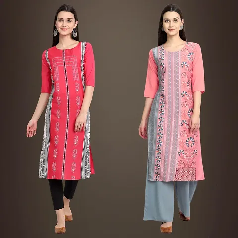 Best Trendy Crepe Printed Kurti - Combo Of 2