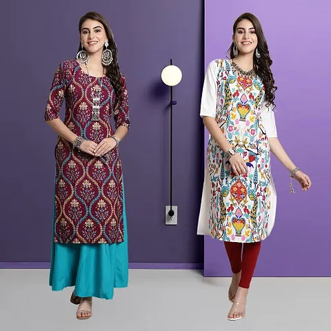 Fancy Rayon Kurtis For Women Pack Of 2