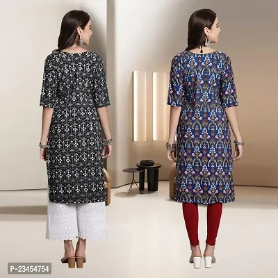 Fancy Rayon Kurtis For Women Pack Of 2-thumb2