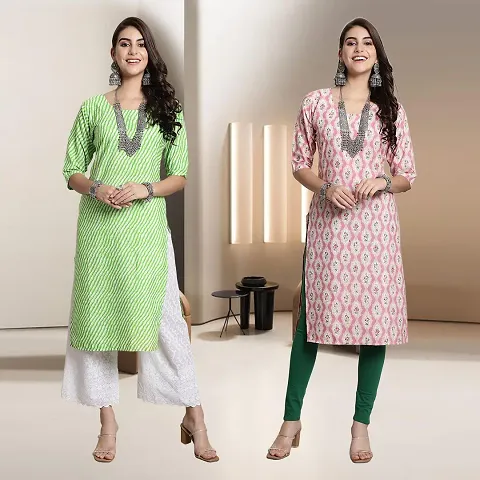 Fancy Rayon Kurtis For Women Pack Of 2