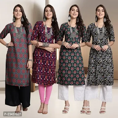 Fancy Crepe Kurtis for Women Pack Of 4-thumb0