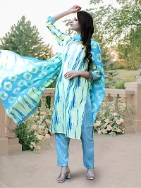 Fancy Cotton Blend Kurta Bottom And Dupatta Set For Women-thumb1