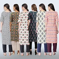 Women Stylish Crepe Printed Straight Kurta Combo-thumb1