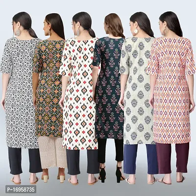 Women Stylish Crepe Printed Straight Kurta Combo-thumb2