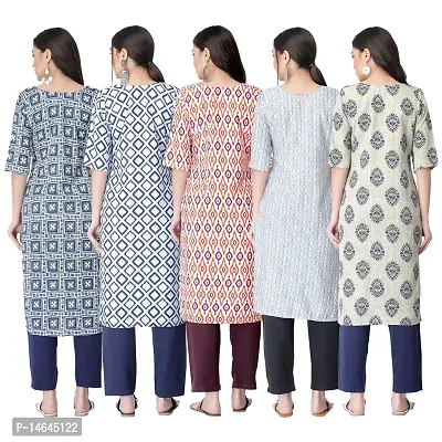 New Crepe Printed Kurtis Combo For Women Pack Of 5-thumb2