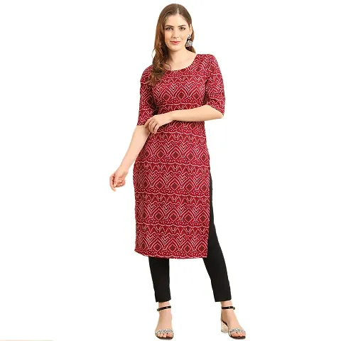 Stylish Crepe Striped Straight Kurta