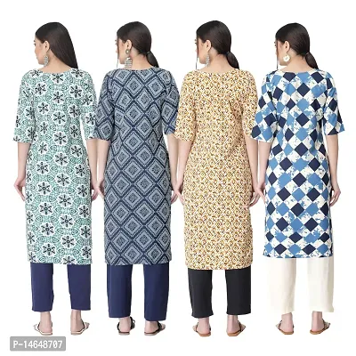 New Crepe Combo Printed Kurtis For Women Pack Of 4-thumb2