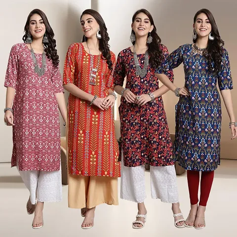 Fancy Crepe Kurtis for Women Pack Of 4