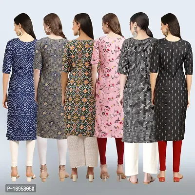 Women Stylish Crepe Printed Straight Kurta Combo-thumb2