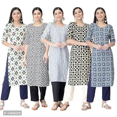 New Crepe Printed Kurtis Combo For Women Pack Of 5