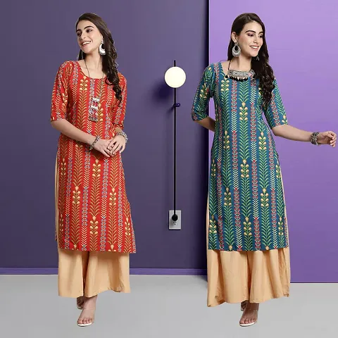 Fancy Rayon Kurtis For Women Pack Of 2