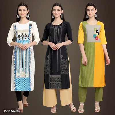 Fancy Crepe Kurtis for Women Pack Of 3-thumb0