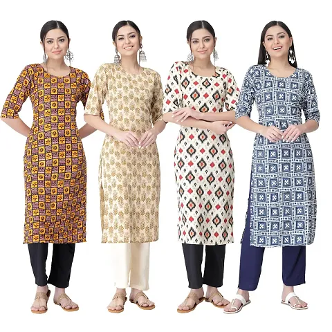 Stylish Straight Crepe Kurta-Combo Of 5