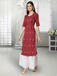 Stylish Maroon Crepe Stitched Kurta For Women-thumb1