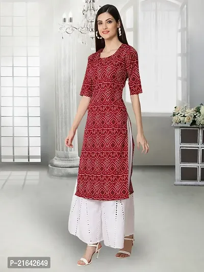 Stylish Maroon Crepe Stitched Kurta For Women-thumb2