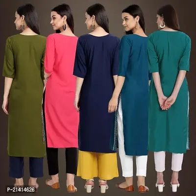 Fancy Crepe Kurtis For Women Pack Of 5-thumb2