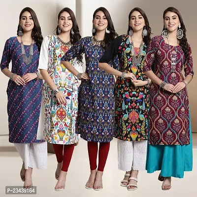 Fancy Crepe Kurtis For Women Pack Of 5-thumb0