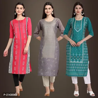 Fancy Crepe Kurtis for Women Pack Of 3-thumb0