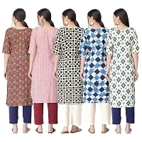 New Crepe Printed Kurtis Combo For Women Pack Of 5-thumb1