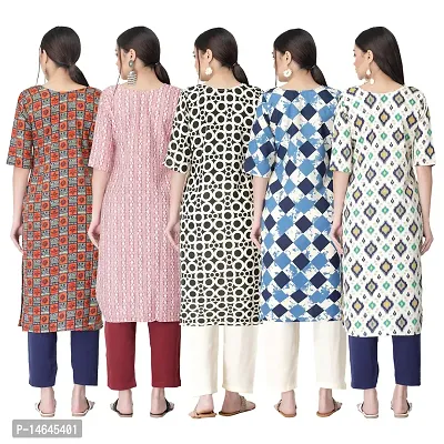 New Crepe Printed Kurtis Combo For Women Pack Of 5-thumb2