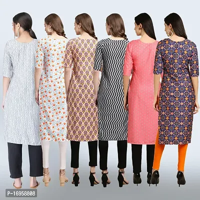 Women Stylish Crepe Printed Straight Kurta Combo-thumb2