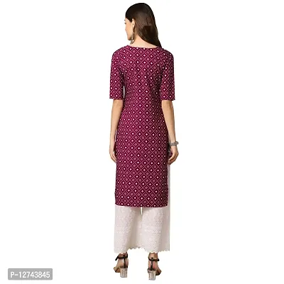 Stylish Crepe Digital Printed Straight Kurti For Women Pack of 5-thumb4