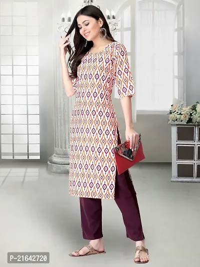 Stylish Multicoloured Crepe Stitched Kurta For Women-thumb5