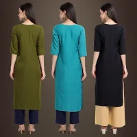 Fancy Crepe Kurtis for Women Pack Of 3-thumb1