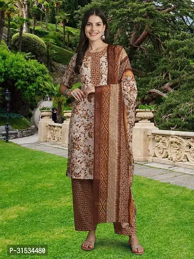 Fancy Cotton Blend Kurta Bottom And Dupatta Set For Women-thumb2