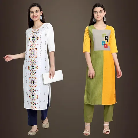 Stylish Fancy Crepe Kurtis Pack Of 2