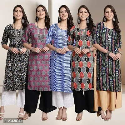 Fancy Crepe Kurtis For Women Pack Of 5-thumb0