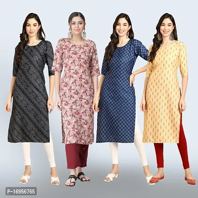 Women Stylish Crepe Straight Kurta