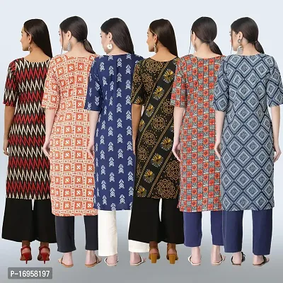 Women Stylish Crepe Printed Straight Kurta Combo-thumb2