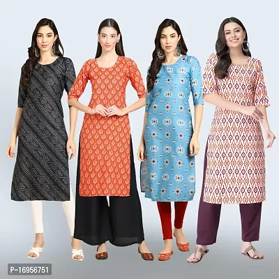 Women Stylish Crepe Straight Kurta