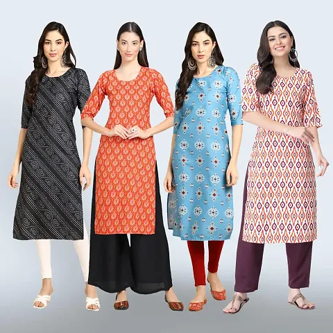 Women Stylish Crepe Staright Kurta