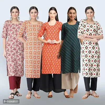 Women Stylish Crepe Printed Staright Kurta