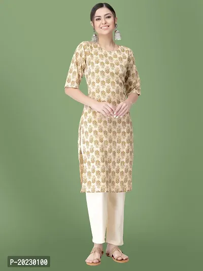 Stylish Crepe Printed Kurti For Women-thumb0