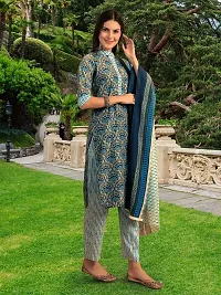 Fancy Cotton Blend Kurta Bottom And Dupatta Set For Women-thumb4