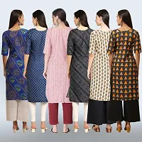 Women Stylish Crepe Printed Straight Kurta Combo-thumb1