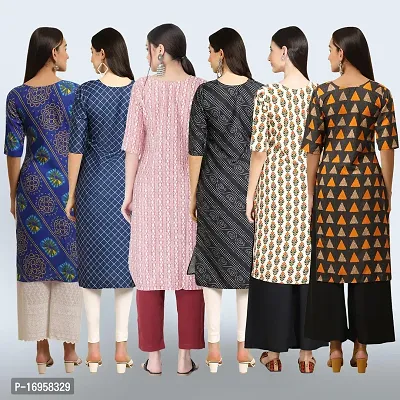 Women Stylish Crepe Printed Straight Kurta Combo-thumb2