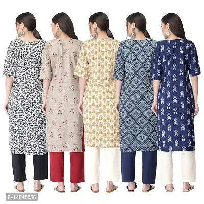 New Crepe Printed Kurtis Combo For Women Pack Of 5-thumb2