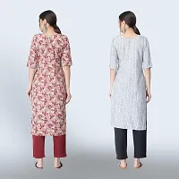 Women Stylish Crepe Ethnic Motif Casual Straight Kurta-thumb1