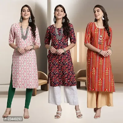 Fancy Rayon Kurtis For Women Pack Of 3