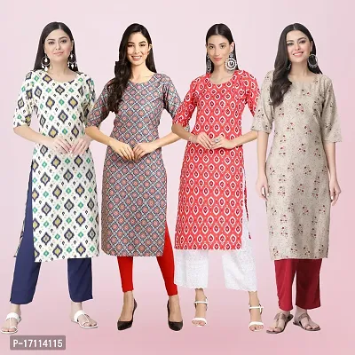 Women Stylish Crepe Printed Straight Kurta