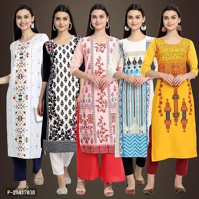 Fancy Crepe Kurtis For Women Pack Of 5