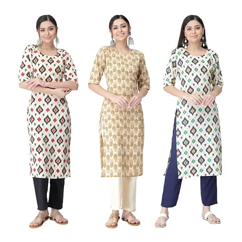 Classic Crepe Kurtis For Women Combo Pack Of 3