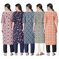 New Crepe Printed Kurtis Combo For Women Pack Of 5-thumb1